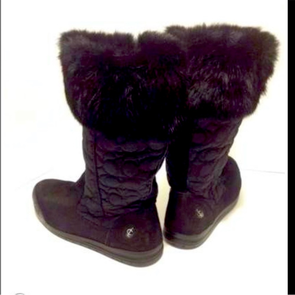 Coach winter boots suede and fur size 7.5
